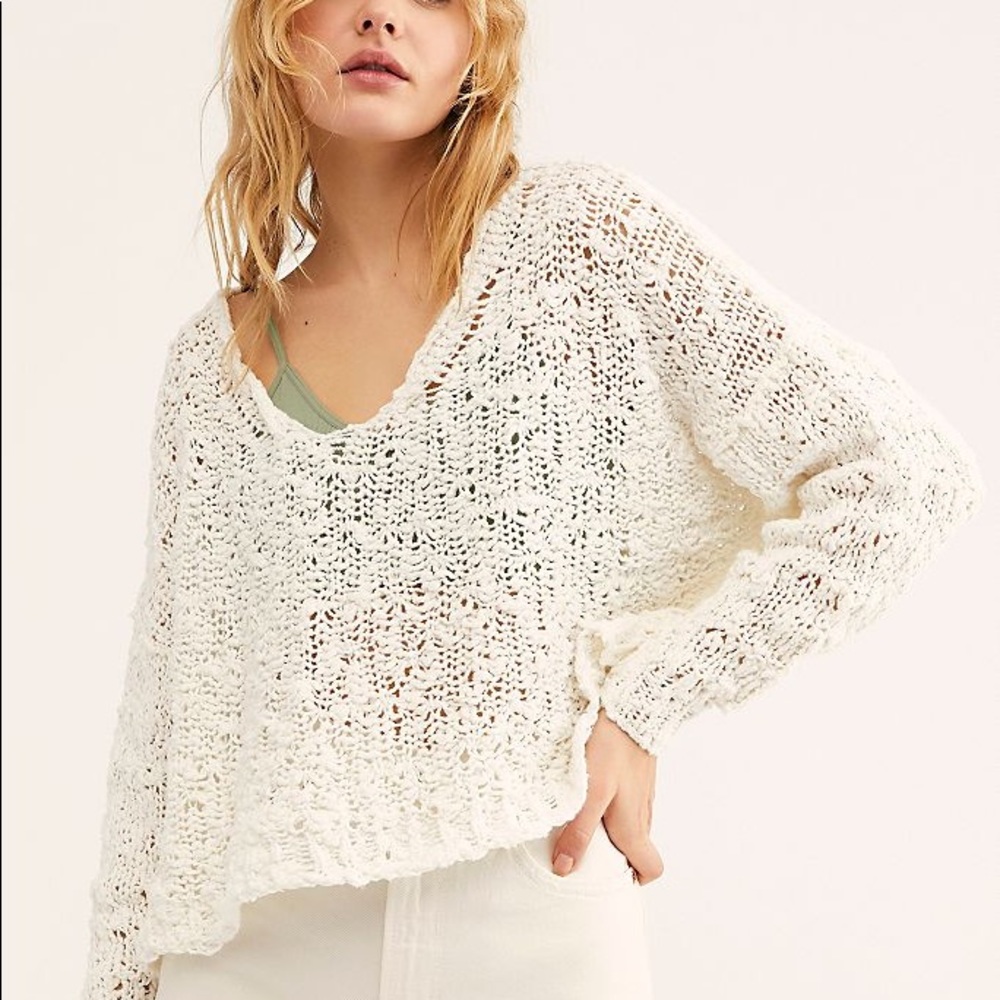 Free People Sunday Shore White sweater